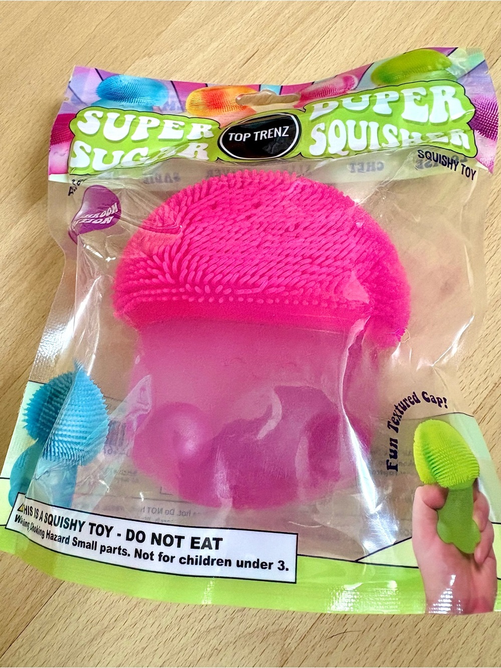 Super Duper Sugar Squisher Hot Pink Mushroom | Top Trenz Sensory‎ Squishy